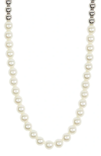 Shop Abound Faux Pearl Beaded Necklace In White- Silver