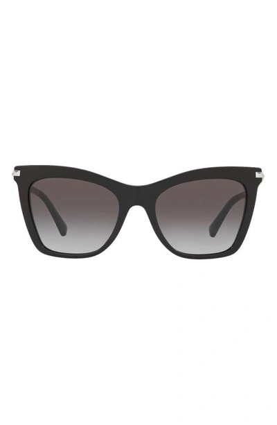 Shop Valentino 54mm Cat Eye Sunglasses In Black/ Grey Gradient