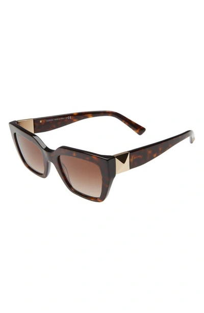 Shop Valentino 52mm Square Sunglasses In Havana/ Brown Gradient