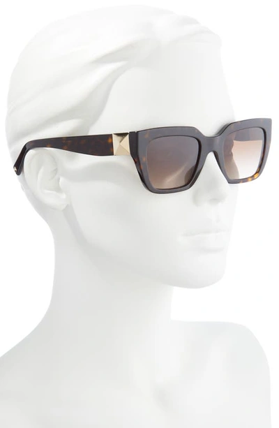 Shop Valentino 52mm Square Sunglasses In Havana/ Brown Gradient