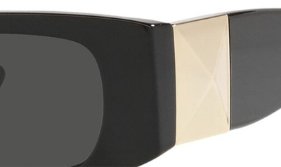 Shop Valentino 51mm Rectangle Sunglasses In Black/ Grey
