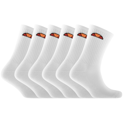 Shop Ellesse 6 Pack Sport Socks White