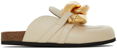 Shop Jw Anderson Ssense Exclusive Off-white Chain Loafers In 15004-102