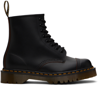 Shop Dr. Martens' Black 1460 Toe Cap Bex Boots In Black Quilon