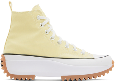 Shop Converse Yellow Run Star Hike Hi Sneakers In Lemon Drop/black/whi