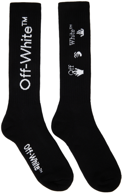 Shop Off-white Black Arrow Mid Length Socks In Black/white