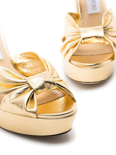 Shop Jimmy Choo Heloise 120mm Platform Sandals In Gold