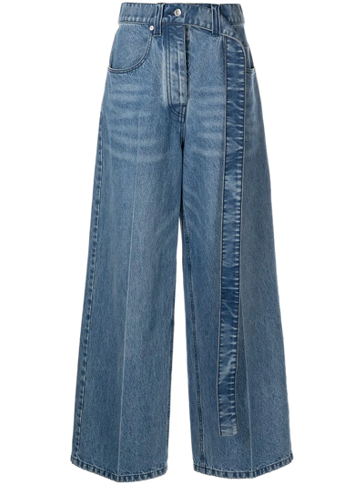 Shop Alexander Wang High-waisted Wide Leg Jeans In Blue