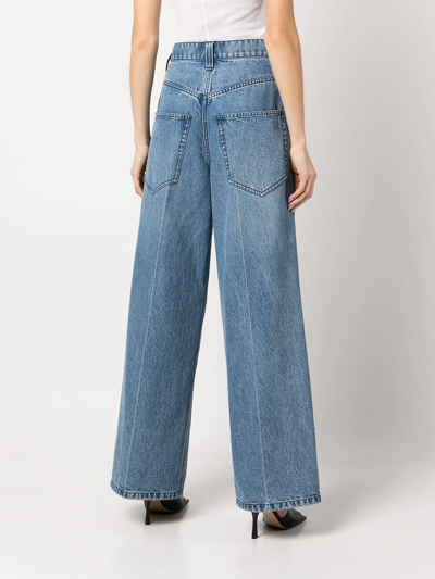 Alexander Wang Raver High-rise Belted Wide-leg Jeans In Blue