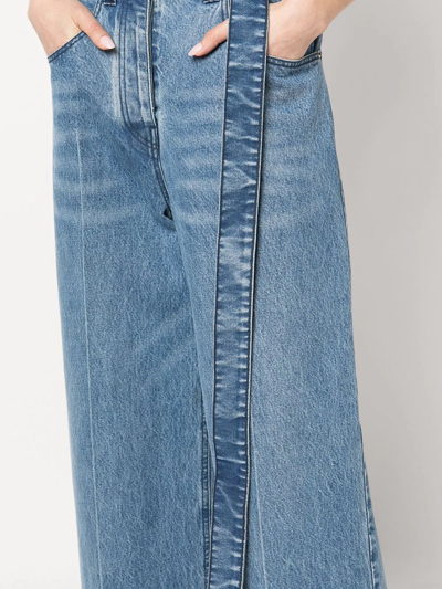Alexander Wang Raver High-rise Belted Wide-leg Jeans In Blue