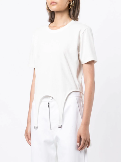 Shop Dion Lee Garter Cut-out T-shirt In White