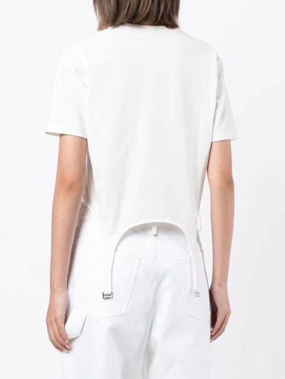 Shop Dion Lee Garter Cut-out T-shirt In White