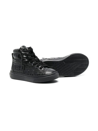 Shop Givenchy Debossed-logo High-top Sneakers In Black