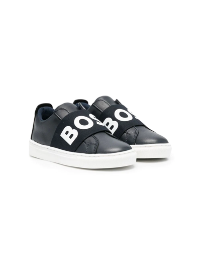 Shop Bosswear Logo-print Low-top Sneakers In Blue