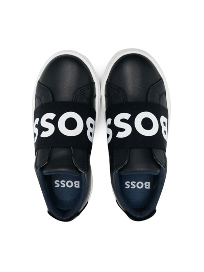 Shop Bosswear Logo-print Low-top Sneakers In Blue