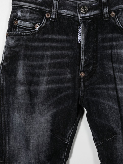 Dsquared2 Mid-rise Distressed-effect Jeans In Dq02
