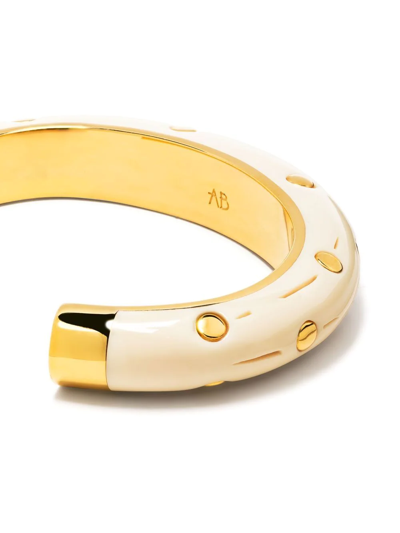 Shop Aurelie Bidermann Stud-embellished Open-back Bangle In Gold