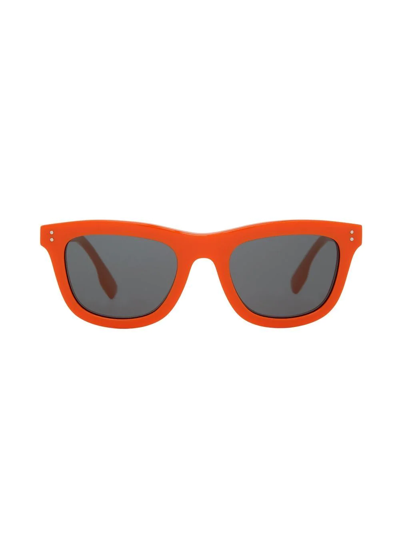 Shop Burberry Bio-acetate Square-frame Sunglasses In Orange