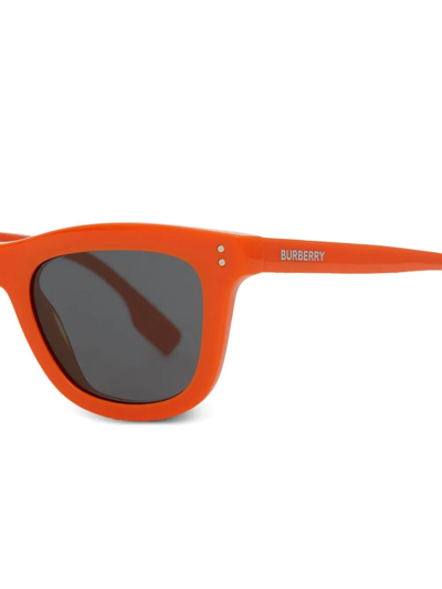 Shop Burberry Bio-acetate Square-frame Sunglasses In Orange