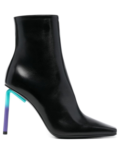 Shop Off-white Allen 140mm Leather Ankle Boots In Black