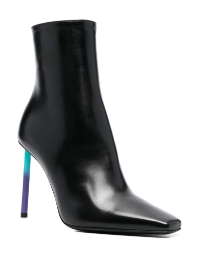 Shop Off-white Allen 140mm Leather Ankle Boots In Black