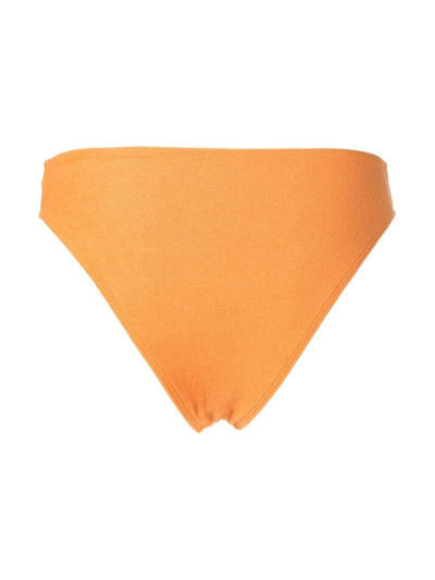 Shop Faithfull The Brand Dylla Towelling Bikini Bottoms In Orange
