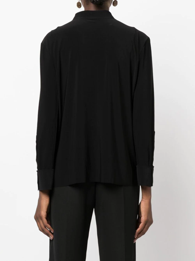 Shop Norma Kamali Plain Long-sleeve Shirt In Black