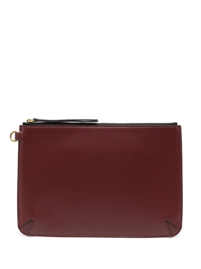 Shop Isabel Marant Calf-leather Clutch-bag In Red