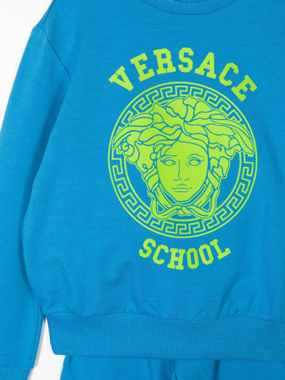 Shop Versace Medusa Print Tracksuit Set In Blue