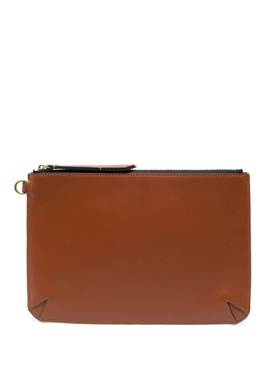 Shop Isabel Marant Leather Clutch-bag In Brown