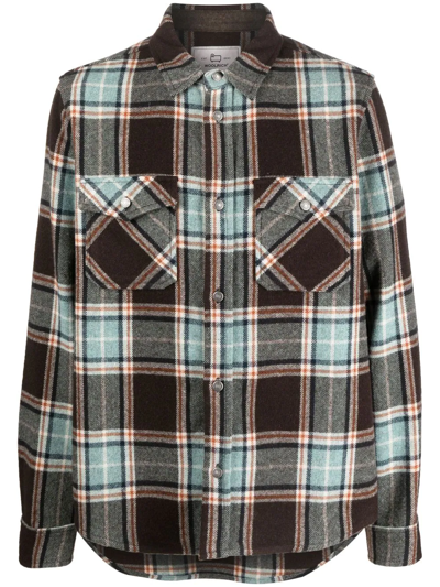 Shop Woolrich Alaskan Melton Plaid-check Shirt In Brown