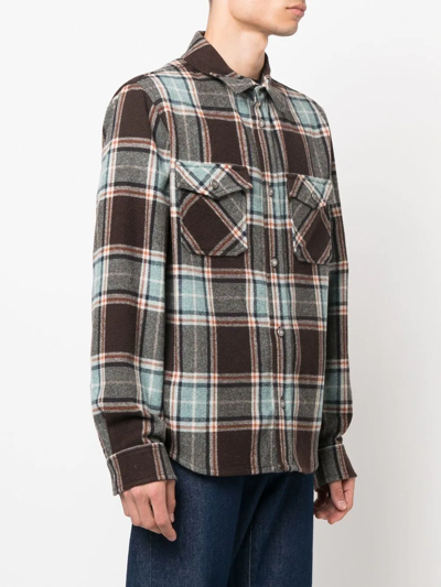 Shop Woolrich Alaskan Melton Plaid-check Shirt In Brown