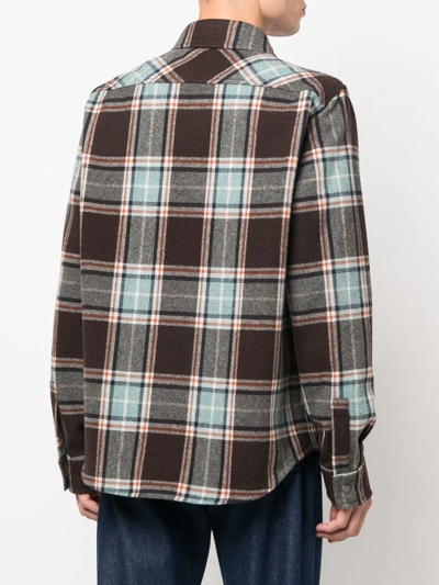 Shop Woolrich Alaskan Melton Plaid-check Shirt In Brown