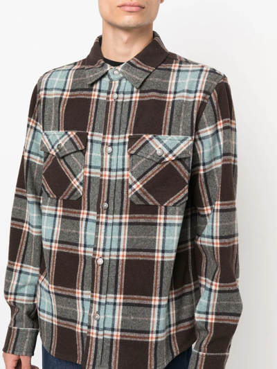 Shop Woolrich Alaskan Melton Plaid-check Shirt In Brown