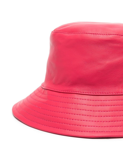 Yves Salomon Tonal-stitching Bucket Hat In Pink