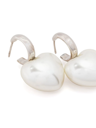 Shop Simone Rocha Heart-pendant Drop Earrings In Silver