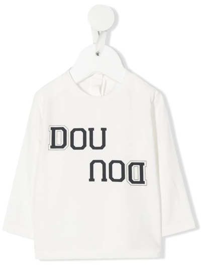 Shop Douuod Logo-print Long-sleeve Sweatshirt In White