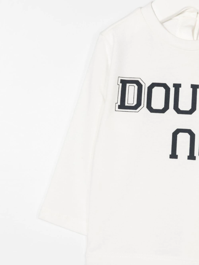 Shop Douuod Logo-print Long-sleeve Sweatshirt In White