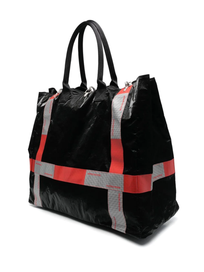 Shop Heron Preston Fireman-tape Tote Bag In Black