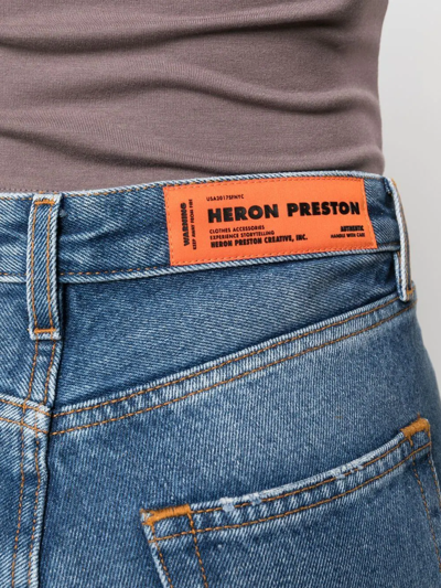 Shop Heron Preston Slim-fit High-waisted Jeans In Blue
