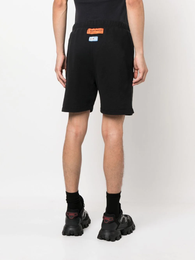 Shop Heron Preston Logo-patch Cotton Shorts In Black