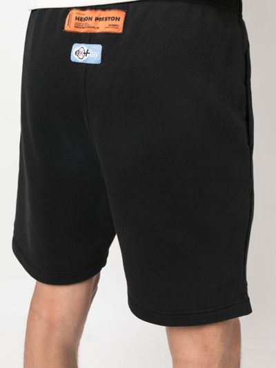 Shop Heron Preston Logo-patch Cotton Shorts In Black