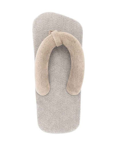 Shop Yume Yume Two-tone Thong-strap Sandals In Grey
