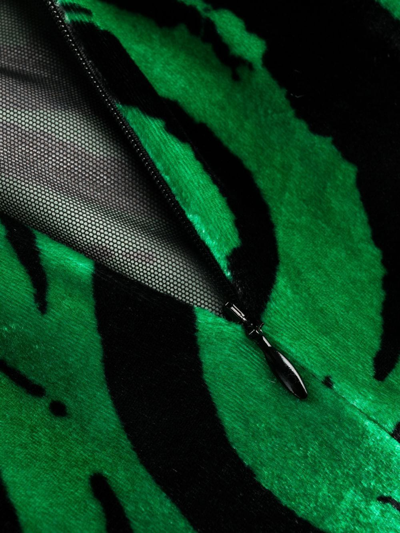 Shop Philosophy Di Lorenzo Serafini Abstract-print Velvet Dress In Green