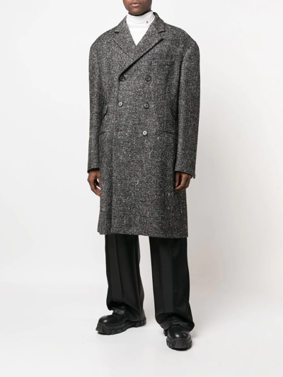 Shop 424 Black Orchid Double-breasted Coat In Grey