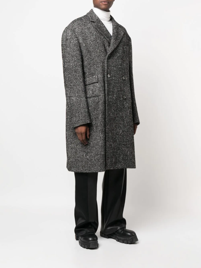 Shop 424 Black Orchid Double-breasted Coat In Grey