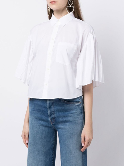 Shop Red Valentino Pleated-sleeve Detail Shirt In White