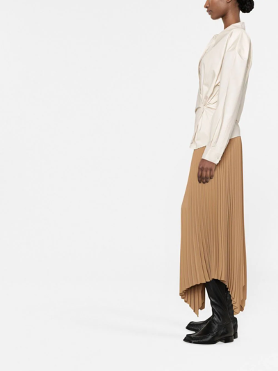 Shop Lemaire Off-centre Twisted Shirt In Neutrals