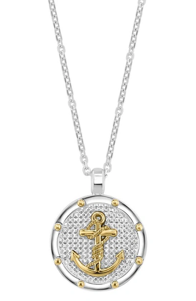 Shop Effy Sterling Silver & 18k Yellow Gold Anchor Pendant Necklace In White