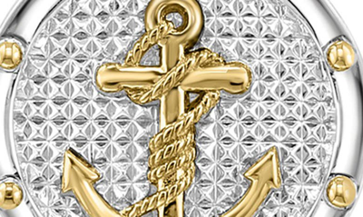 Shop Effy Sterling Silver & 18k Yellow Gold Anchor Pendant Necklace In White